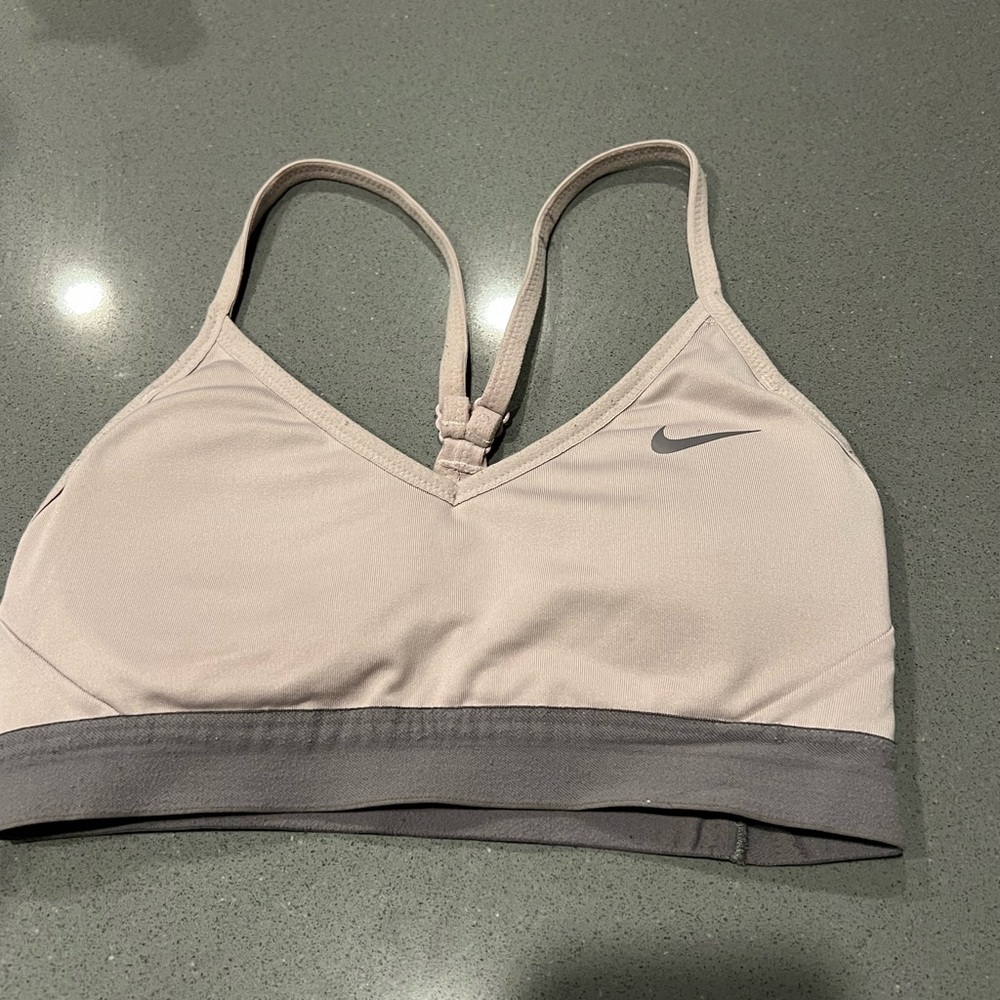 Nike Women's Tan and Gray Sports Bra